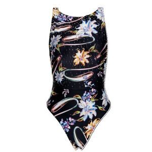 Agua Bendita Domenica One Piece Swimsuit Silver Garden - Women's XL - NEW W Tags